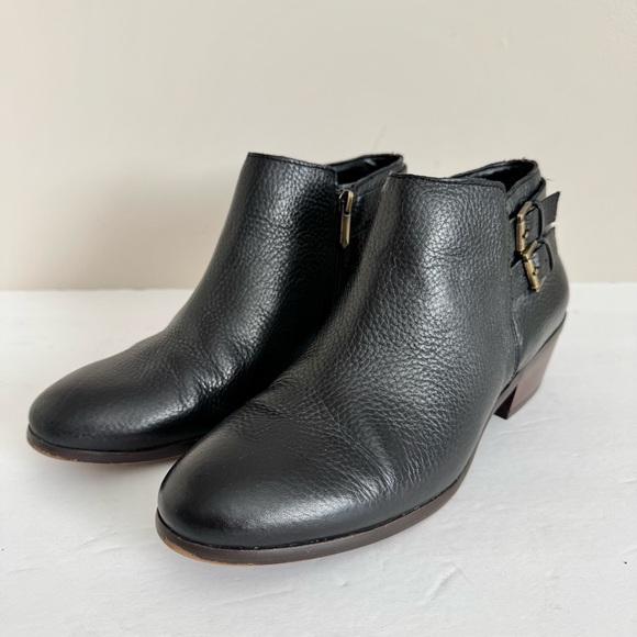 Sam Edelman Petal Boot Black Leather Double Buckle 9.5 M - Picture 3 of 12